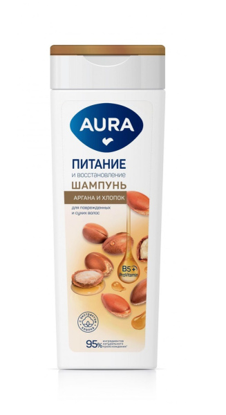 Шампунь Aura 380мл Питание и восстановление (У-8)