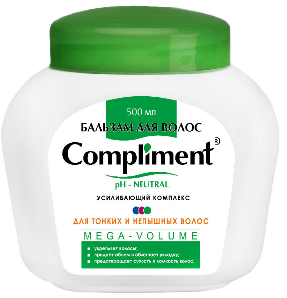Бальзам для волос Compliment 500мл для тонких волос mega-volume (У-12)