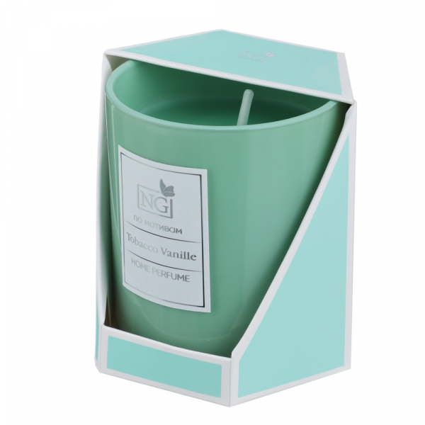 Свеча арома Home perfume Tobacco Vanille в стеклянном стакане  140г NEW GALAXY 