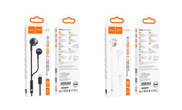 Наушники внутриканальные Hoco Type-C 1.2м