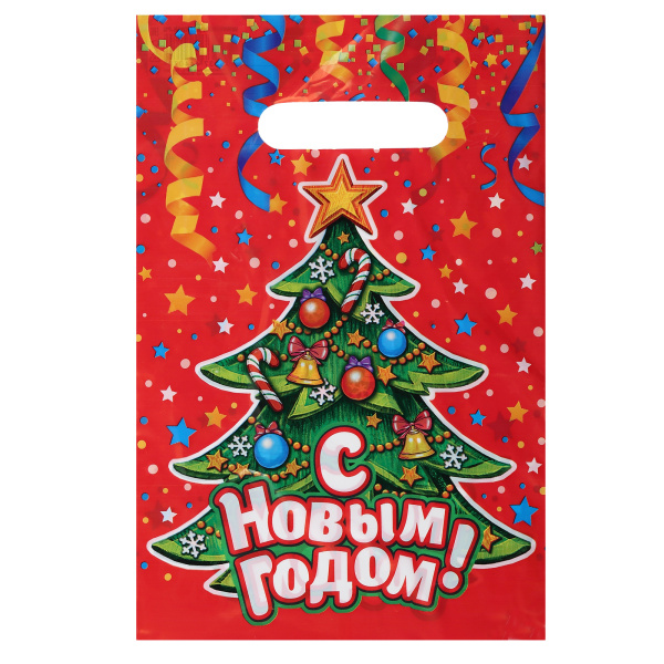 Пакет прорубка подарочный НГ 20х30см 30мкм Серпантин (У-100/2000)