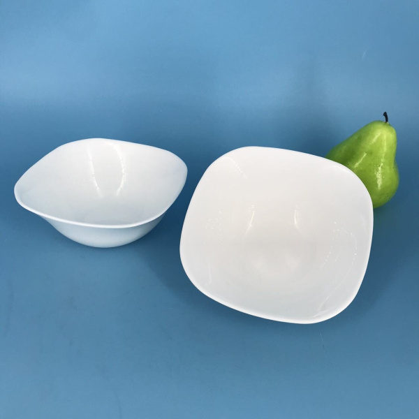 Тарелка глубокая квадратная 16,5*16,5см стеклокерамика белая (У-6/72) 