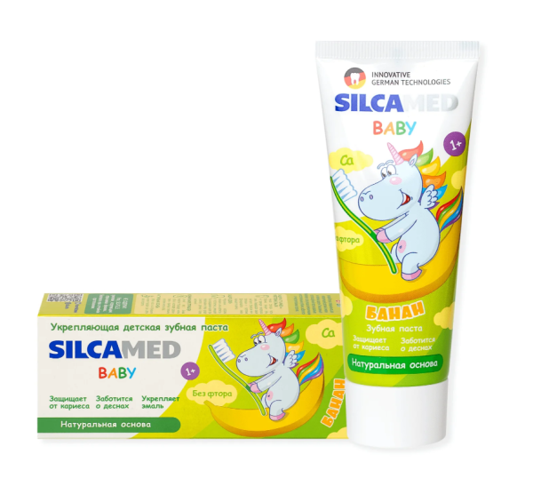 Зубная паста детская Silcamed BABY Банан 1+