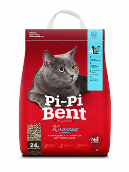 Наполнитель комкующийся Pi-Pi-Bent Классик 24л/10кг пакет