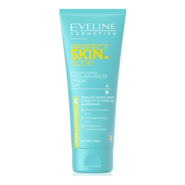 Паста-пилинг для лица Eveline Perfect Skin Acne  75мл с микроотшелушивающим эффектом