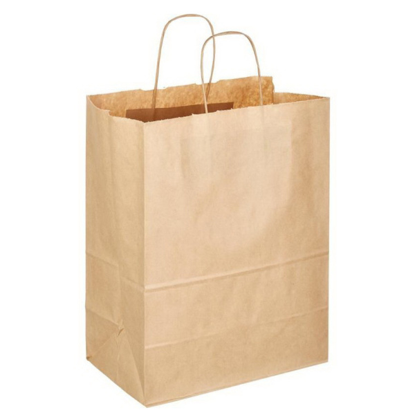 Пакет-сумка с кручеными ручками 35х15х45см крафт 