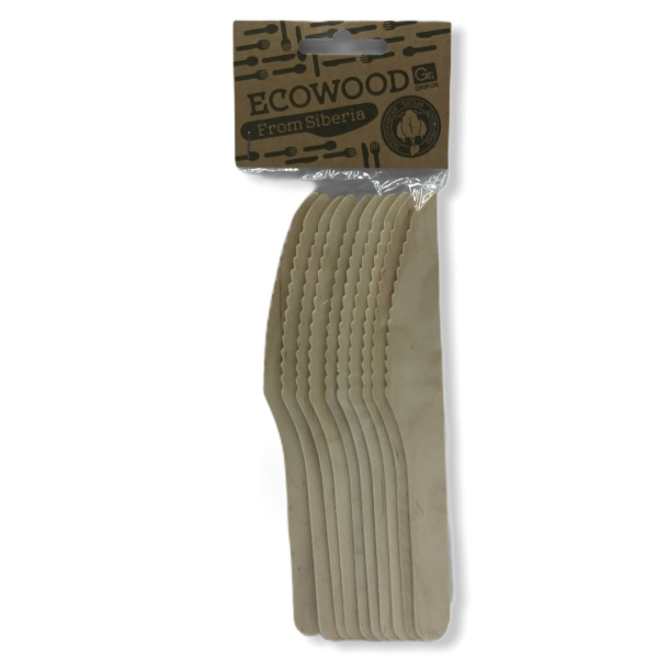 Нож одноразовый 10шт деревянный Eco Wood Grifon