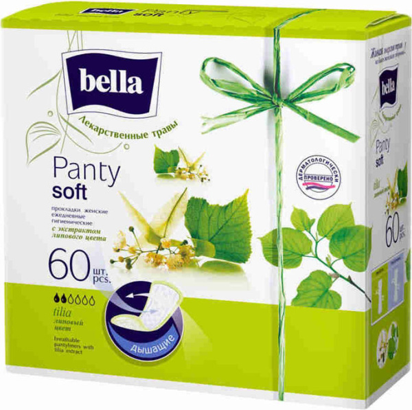 Прокладки ежедневные Bella Panty  60шт Soft tilia с экстрактом липового цвета /18876/60-002/