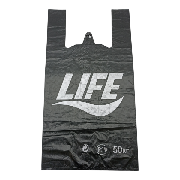 Пакет майка 30х54см 25мкр ПНД Life (У-50) 