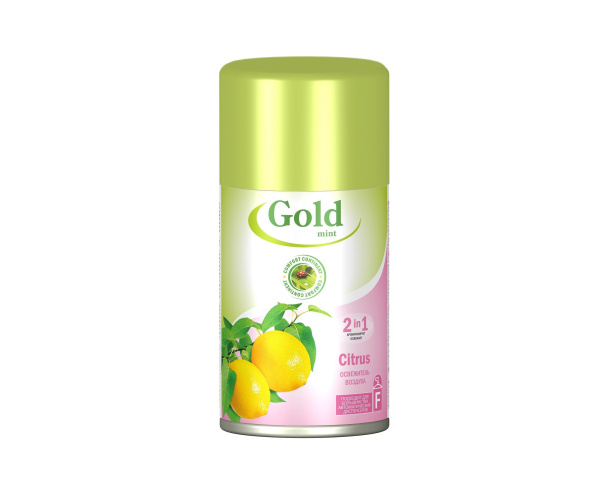 Освежитель воздуха Gold Mint Plus 230мл сменный блок Цитрус (У-12)