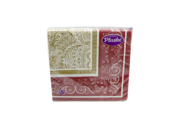 Салфетки бумажные Plushe Premium Decor двухслойные  20шт 33х33см микс