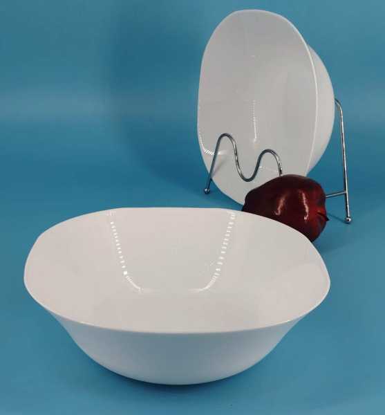 Тарелка глубокая квадратная 23*23см стеклокерамика белая (У-6/24)