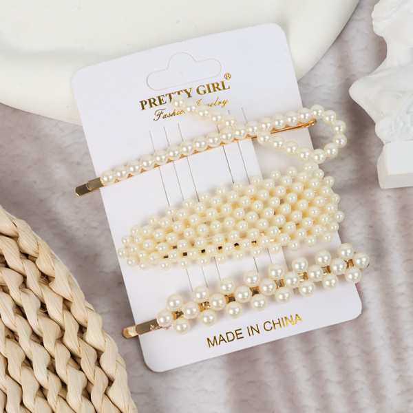 Набор заколок для волос 3шт "Жемчуг" Pretty Girl