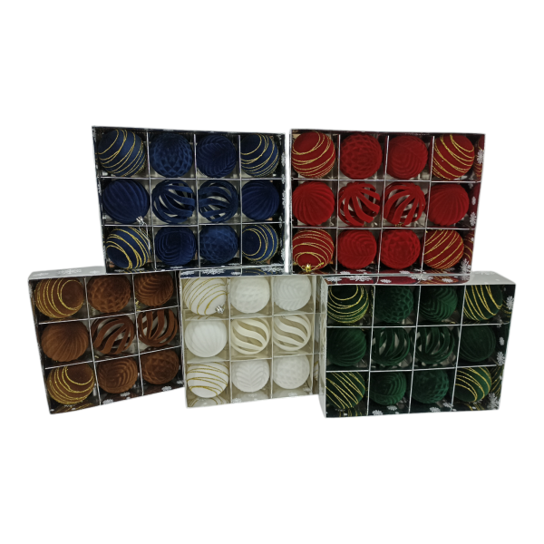 Набор игрушек для елки Шар (12шт) d-8см /2546-15/