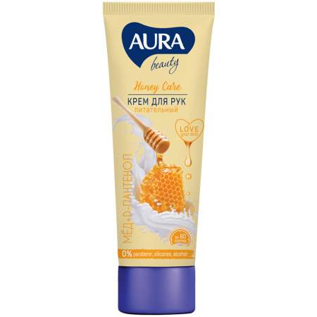 Крем для рук Aura Beauty 75мл питательный с D-пантенолом и экстрактом меда /79801/14796/