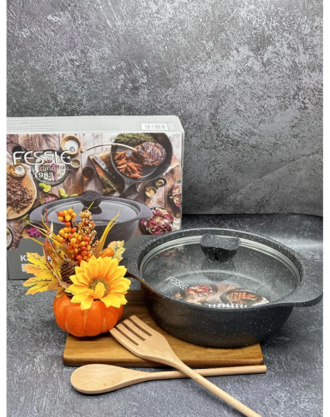 Жаровня 3,7л с крышкой, антипригарное покрытие Fessle /13618/ (У-6)