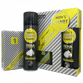 ПН муж. Men's Planet  Carbon 1 №554 (лосьон после бритья 100мл, пена для бритья 200мл) (У-7)