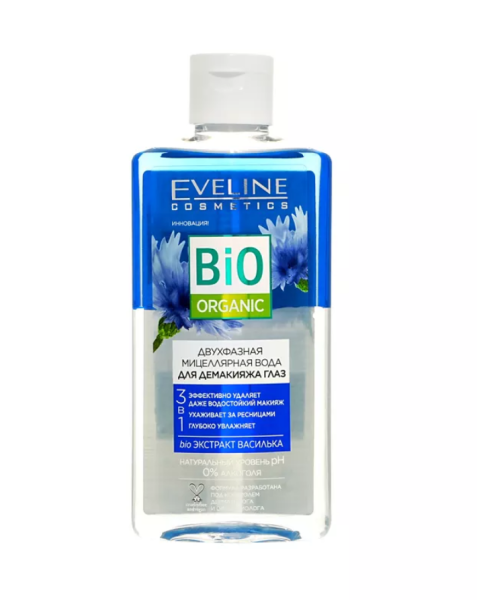 Мицеллярная вода Eveline Bio Organic 150мл 3в1 двухфазная