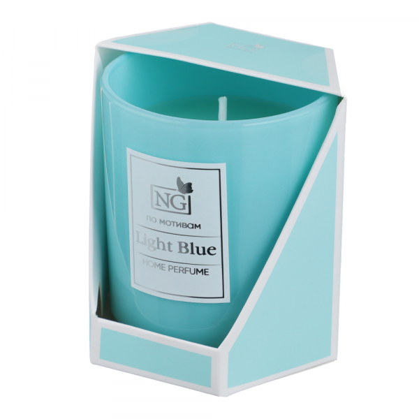 Свеча арома Home perfume Light Blue в стеклянном стакане  140г NEW GALAXY 