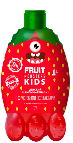 Шампунь-гель детский Мегамонстры 400мл 2в 1 Лесные ягоды (У-6)