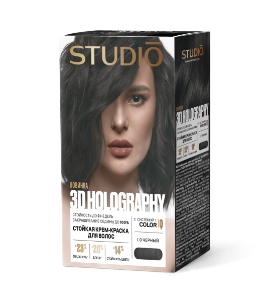 Крем-краска для волос Studio 1.0 черный 15мл 