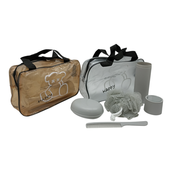 Набор дорожный (мочалка, футляр,мыльница, расческа) 