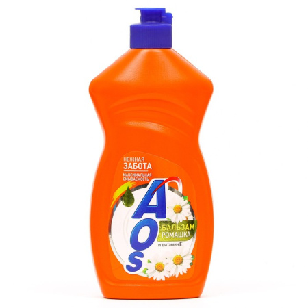Средство для мытья посуды AOS  450мл Бальзам ромашка и витамин Е /86809/1114-3Ф/