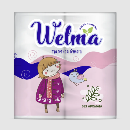 Туалетная бумага Welma двухслойная 4шт  