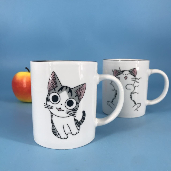 Кружка керамика 310мл "Полосатик" в ассортименте (У-12/72)