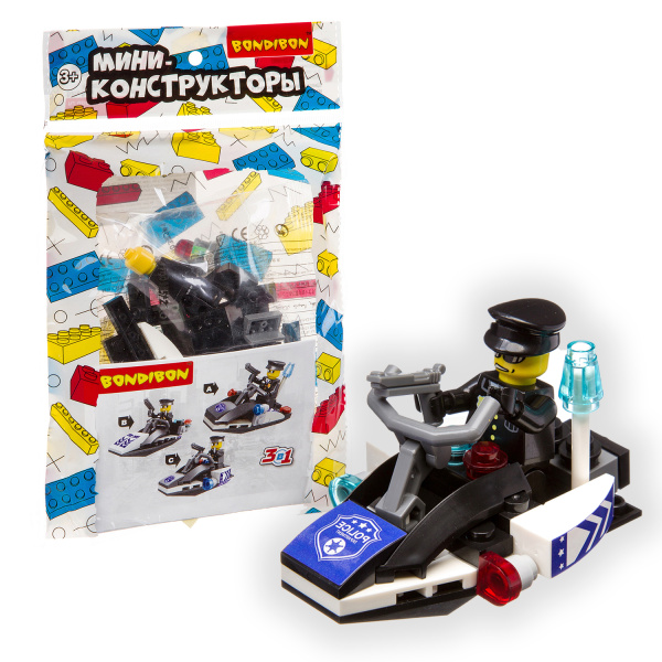 Конструктор-мини Bondibon "Полиция" 15,5*23см в ассортименте /М7613/