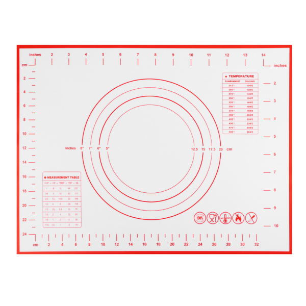 Коврик для выпечки силиконовый с разметкой 40*30см VETTA