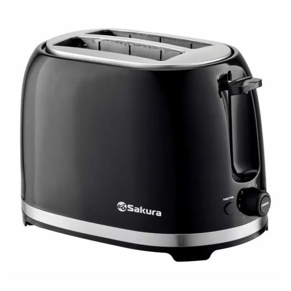 Тостер  850Вт Sakura подогрев черный
