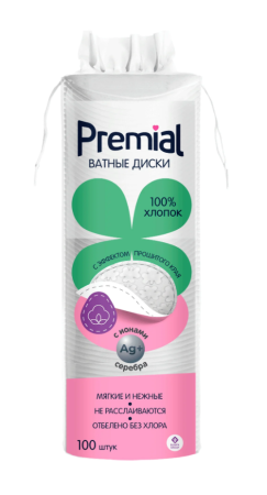 Ватные диски Premial classic 100шт 