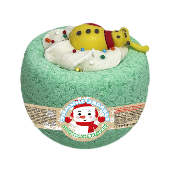 Шипучая соль для ванны 160г Чаша с пеной и игрушкой Зимние забавы (У-14)