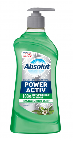 Средство для мытья посуды Absolut Power Activ  500г чайное дерево и эвкалипт (У-12)