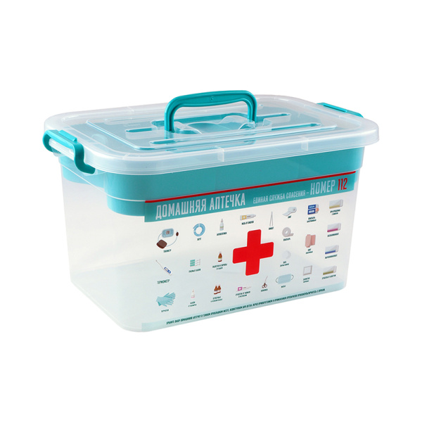 Контейнер для аптечки  6,5л с вкладышем "Домашний доктор" /77452/