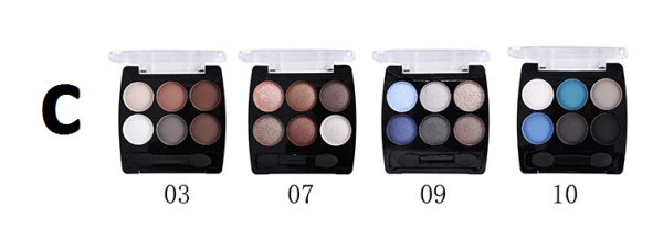 Тени для век Farres  6-ти цв. перламутровые/матовые set С (У-12)