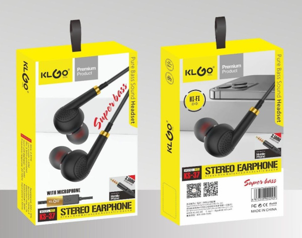 Наушники проводные вакуумные KLGO Наушники проводные вакуумные KLGO