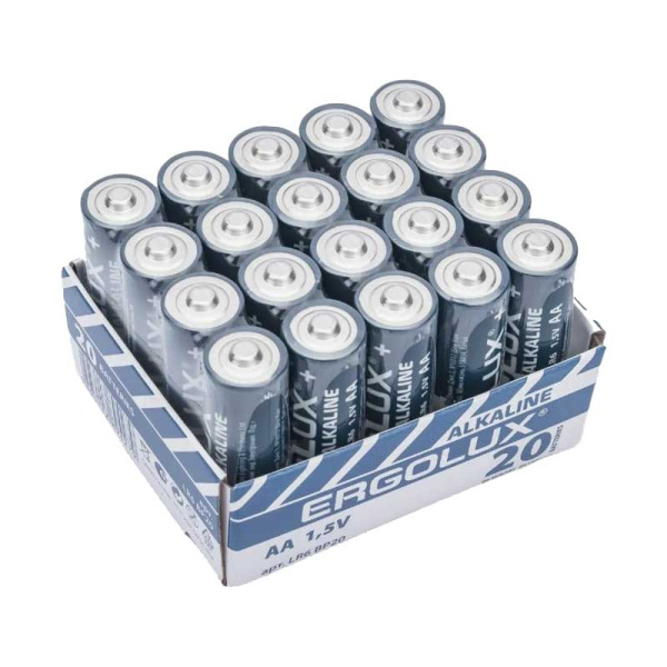 Батарейки алкалиновые АА LR6 Ergolux ВР20 4шт /4/20/480