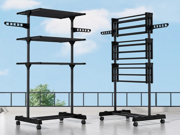 Сушилка для белья напольная  158*80*45см черная