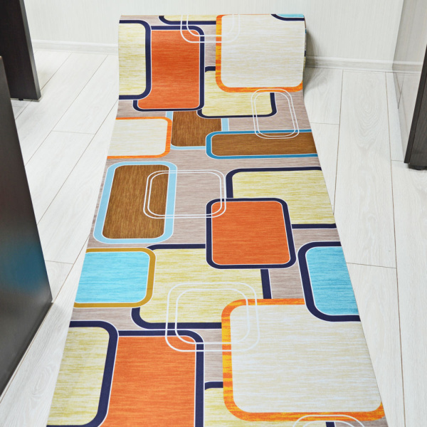 Дорожка с декором в рулоне с резиновыми точками 100см