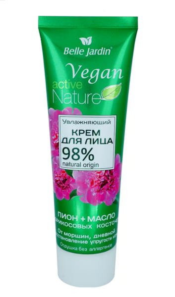 Крем для лица B.J.Active Nature Vegan  85мл Увлажняющий  Пион + масло абрикосовых косточек Крем для лица B.J.Active Nature Vegan  85мл Увлажняющий  Пион + масло абрикосовых косточек