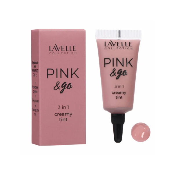 Тинт для губ, щек и глаз Lavelle Collection PINK & GO 3in1 т. 01 холодно-розовый