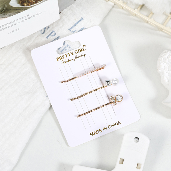 Зажим для волос 3шт "Сияние" Pretty Girl 