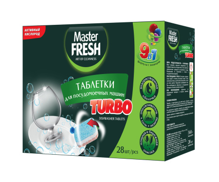 Средство для посудомоечных машин таблетки 28шт Master Fresh Turbo /C0006640/