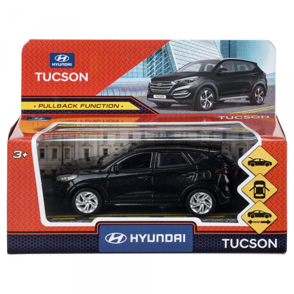 Машина инерц. "Технопарк" Hyundai Tucson открываются двери и багажник 12см (У-72)