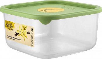 Контейнер для продуктов 0,8л с гибкой крышкой, квадратный Sugar&Spice Vanilla фисташка