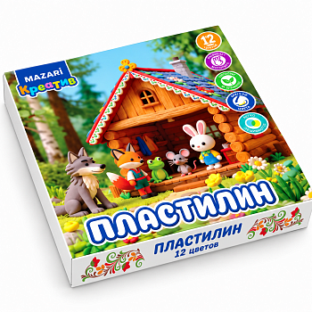 Пластилин 12цв. 240г классический со стеком (У-16)
