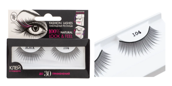 Ресницы накладные TF Fashion Lashes №104 черные (У-12)
