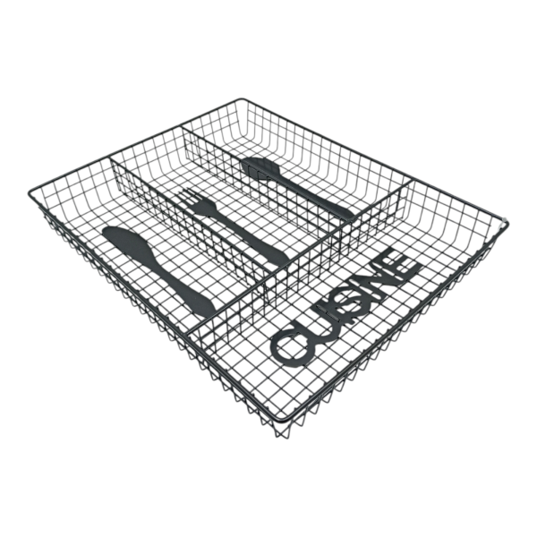 Лоток для столовых приборов металлический 33*26*4,5см